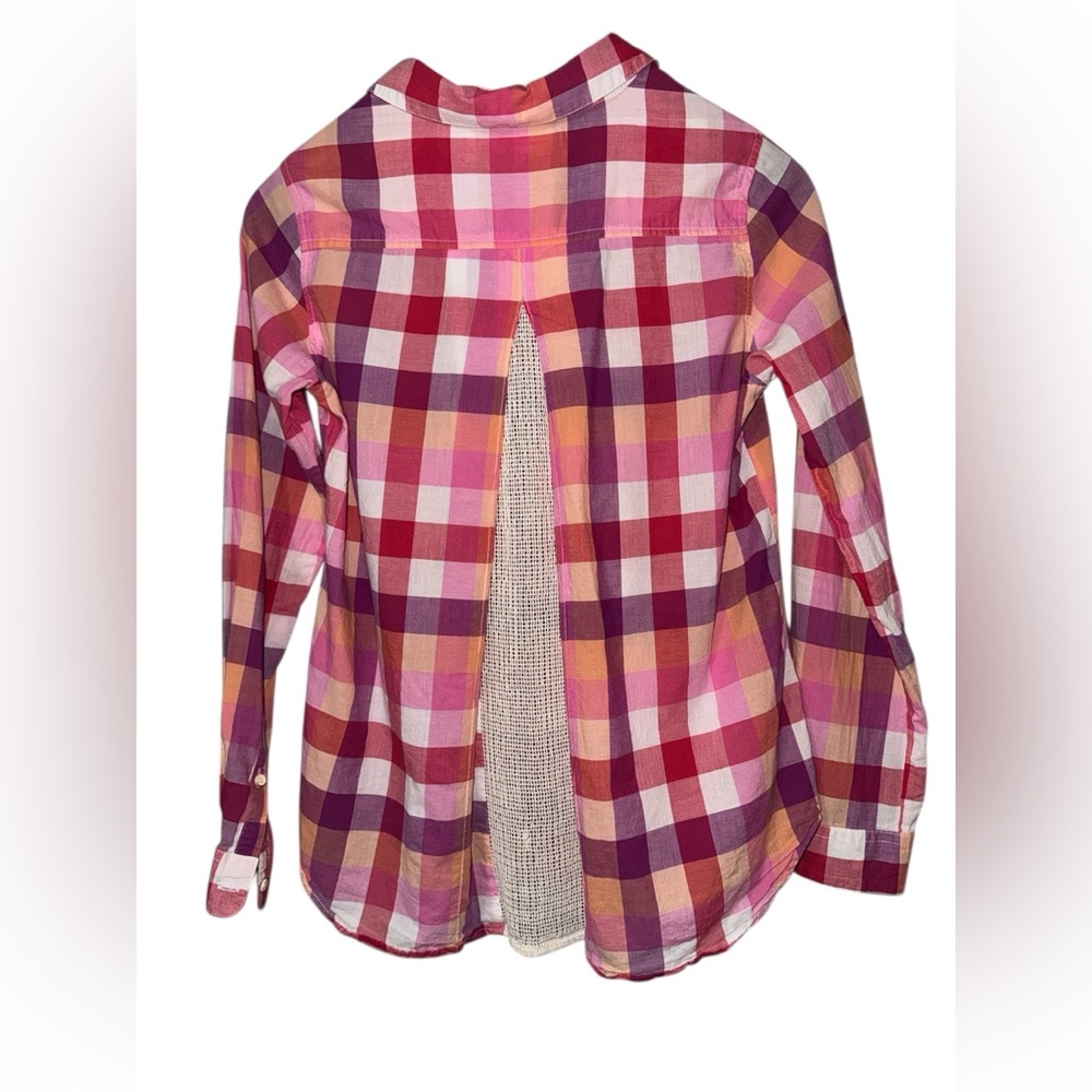 Isabella Sinclair Plaid Button Down Shirt Pink Red Purple Size Small - Picture 2 of 5